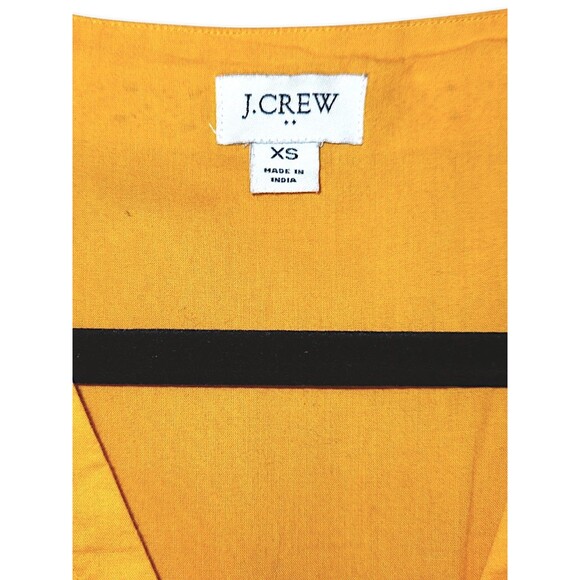 J. Crew Lace Trim Cotton A-line Mini Dress XS Yellow Gold Boho Peasant Rustic - Picture 2 of 4